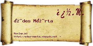 Édes Márta névjegykártya