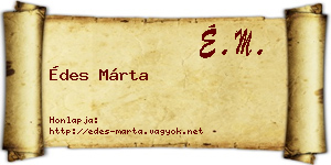 Édes Márta névjegykártya